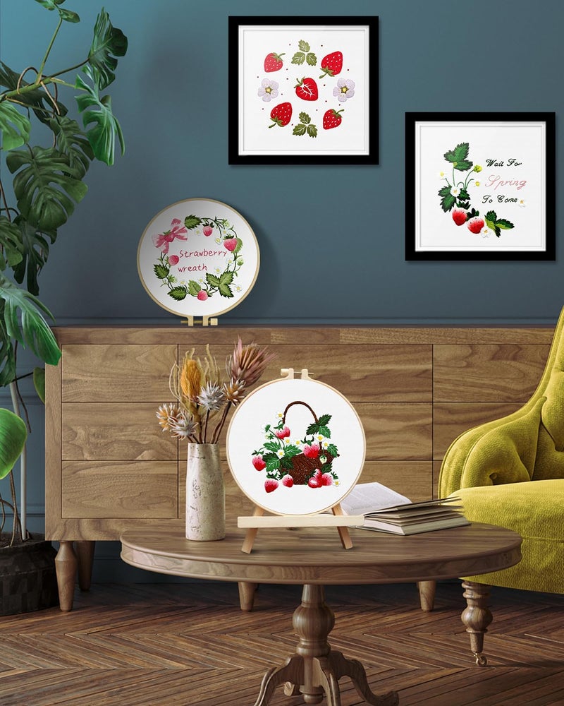 TINDTOP Embroidery Kit for Adult, 4 Pack Cross Stitch Practice Kits for Beginners Include Embroidery Cloth Hoops Threads for Craft Lover Hand Stitch with Embroidery Skill Techniques - Image 5